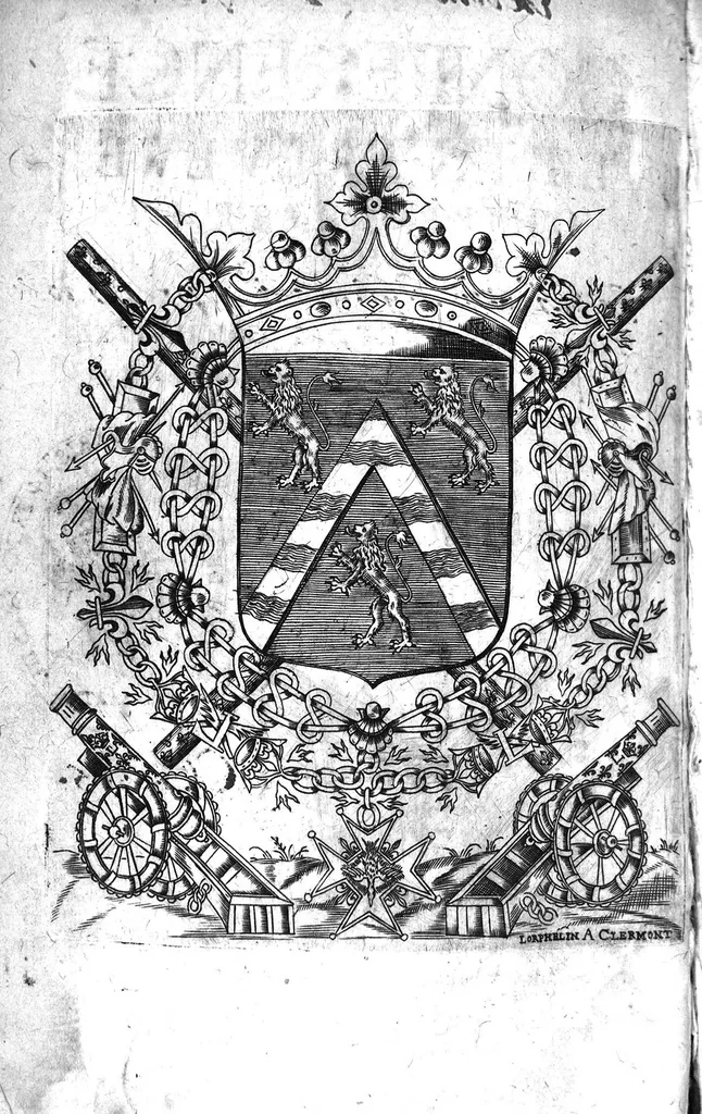 An illustration from La conference et entrevue d'Hippocrate et de Democrite. Tirée du grec et commentee par Marcellin Bompart, 1632, leaf 1