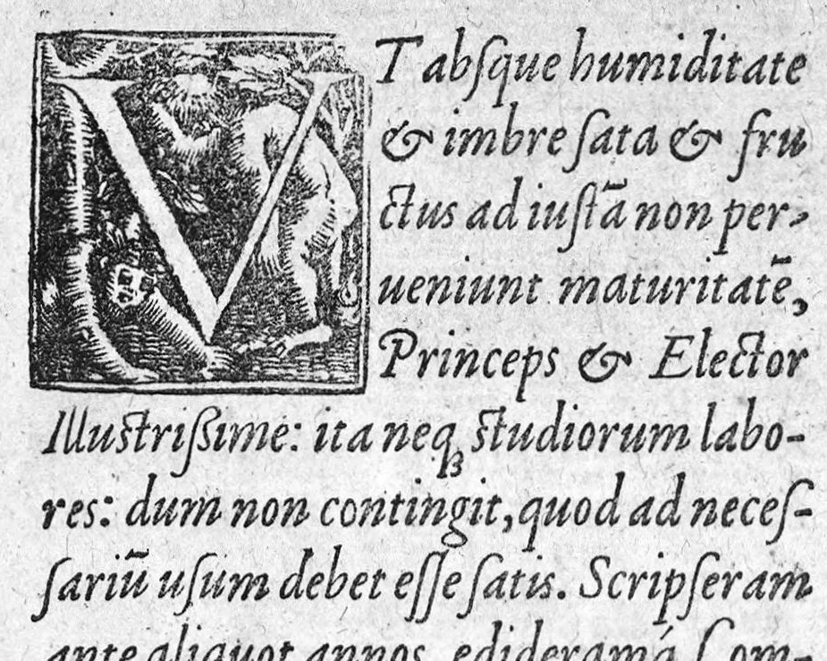An illustration from Hippocratis Coi, medicorum Principis, De Natura Hominis liber : Graece et Latine. Accesserunt Blasii Hollerii Vivariensis, Philosophi ac Medici, Commentaria, iam primum recognita et aucta, 1561, leaf 2