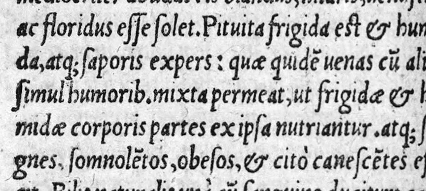 An illustration from Hippocratis Coi, medicorum Principis, De Natura Hominis liber : Graece et Latine. Accesserunt Blasii Hollerii Vivariensis, Philosophi ac Medici, Commentaria, iam primum recognita et aucta, 1561, leaf 41