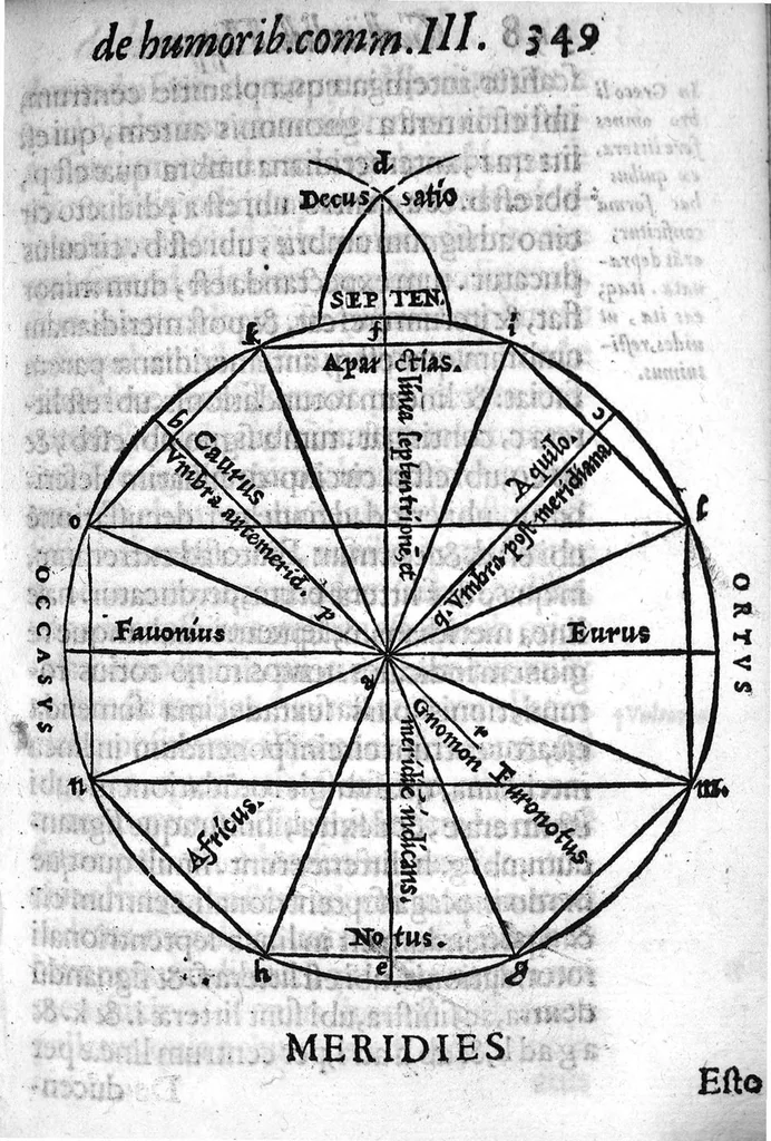 An illustration from Galeni In Hippocratis librum de humoribus commentarii tres, ejusdem Reliquum sexti commentarii in sextum de vulgaribus morbis, itemque septimus et octavus, nuper in lucem editi ac latinitate donati, Jo. Baptista Rasario interprete, 1562, leaf 380