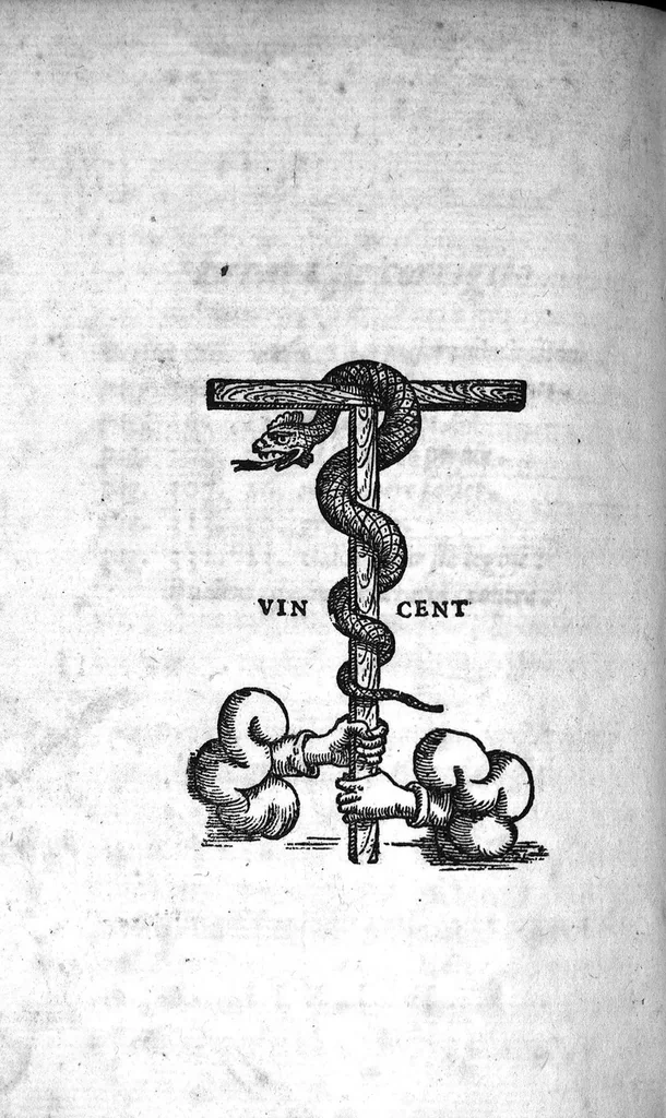 An illustration from Galeni In Hippocratis librum de humoribus commentarii tres, ejusdem Reliquum sexti commentarii in sextum de vulgaribus morbis, itemque septimus et octavus, nuper in lucem editi ac latinitate donati, Jo. Baptista Rasario interprete, 1562, leaf 583