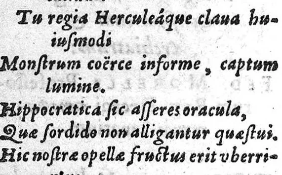 An illustration from Hippokratous peri tôn Pharmakôn kathairontôn = Hippocratis de Pharmacis purgantibus Libellus Ex Cuiaciano cod. à R. P. S. I. exscriptus : hactenus in plerisque Hippocratis editionibus desiratus. Fed. Morellus professorum Reg. decanus Lat. vertit et notis illustravit., 1621, leaf 3