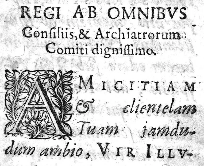 An illustration from Hippocrates : de inustionibus, sive fonticulis... autore Raymundo Restaurant... Adjuncta est Oeconomia physiologicorum Hippocratis redivivi, 1681, leaf 2