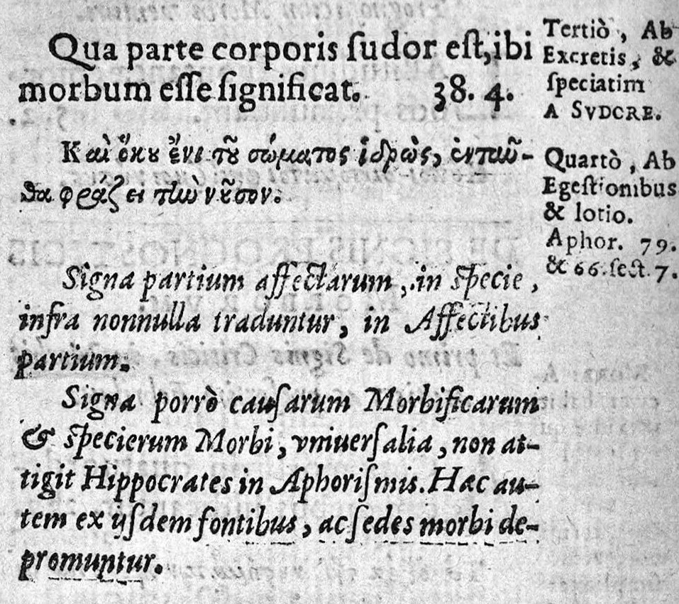 An illustration from Aphorismorum Hippocratis,coi dispositiva methodus exquisito doctrinae ordine institutor segmentis quatuor comprehensa... opera et studio I. Ae. Marin, 1639, leaf 64