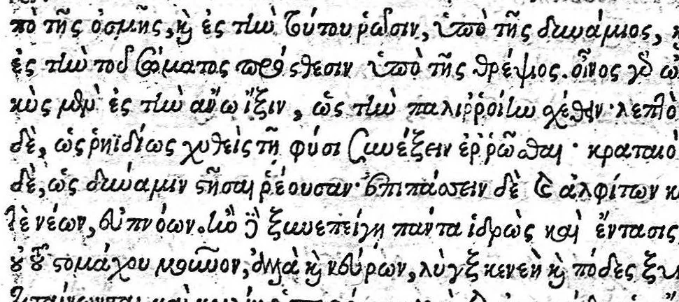 An illustration from Aretaei Cappadocis de acutorum ac diuturnorum morborum causis et signis lib. IIII, de acutorum ac diuturnorum morborum curatione lib. IIII, 1554, leaf 153