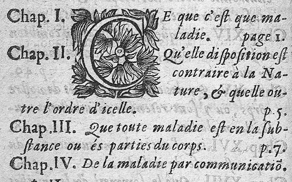 An illustration from La pathologie ou discours des maladies, 1655, leaf 4