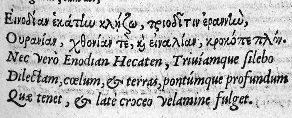 An illustration from Theophrastou tou philosophou ellogimôtatou Peri idrotôn, kai peri iliggôn = Theophrasti philosophi nobilissimi De sudoribus libell. vnus, De vertigine libell. alter e Graeca lingua in Latinam conuersi, et annotationibus illustrati, per Bonauenturam Grangerium ... nunquam antea Latine editi. Libello de sudoribus adiecta sunt sudorum prognostica, ab eodem interprete Latinis versibus descripta, ex Hippocr. & Gal. scriptis, 1576, leaf 44