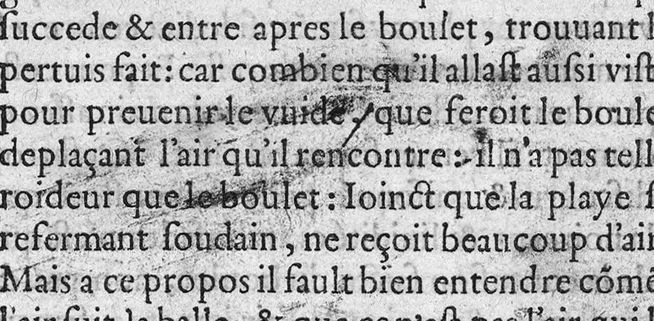 An illustration from Traicté des arcbusades, contenant la vraye essence du mal, et sa propre curation, par certaines et methodiques indications : avec l’explication de divers Problemes touchant ceste matiere. Par Laurens Joubert Medecin du Roy, et son Lecteur en l’Escole de medecine, à Montpelier,, 1570, leaf 40