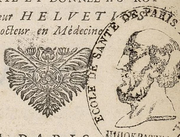 An illustration from Methode pour guerir toute sorte de fievres, sans rien faire prendre par la bouche. Découverte et donnée au Roy..., 1694, leaf 4