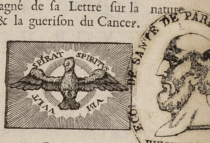 An illustration from Traité des pertes de sang, de quelque espèce qu'ellles soient avec leur remede specifique, nouvellement découvert...accompagné de sa lettre sur la nature & la guerison du cancer, 1697, leaf 4