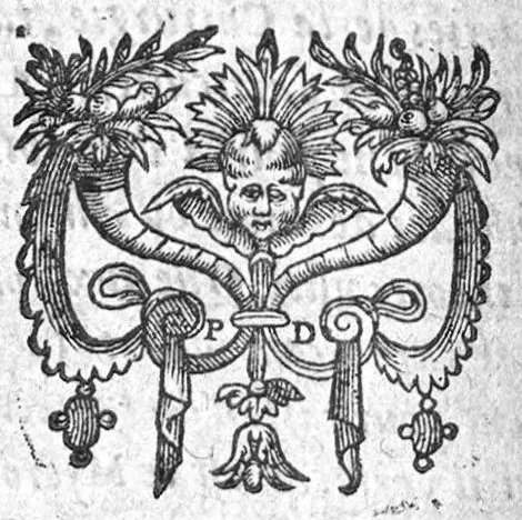 An illustration from Opuscule tres necessaire a ceux qui veulent parvenir a la cognoissance des principes de la science, ou art de chirurgie. Extraict des Institutes de M. Jean Tagaut. Et mis en Dialogue par Tannequin Guillaumet, Chirurgien du Roy de Navarre, et Maistre juré en ladicte faculté, en la cité de Nymes. Introduisant ces deux fils parlans, à sçavoir Jaques, et Laurens Guillaumets, Freres,, 1590, leaf 7