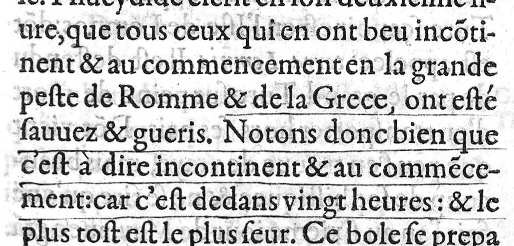 An illustration from Paradoxes de la cure de peste, par une methode succincte, contre l’opinion de ceux qui en ont escrit et pratiqué au passé, par Claude Fabri, Medecin et Astrophile, natif de Prelz en Argonne, demeurant à Dijon,, 1568, leaf 62