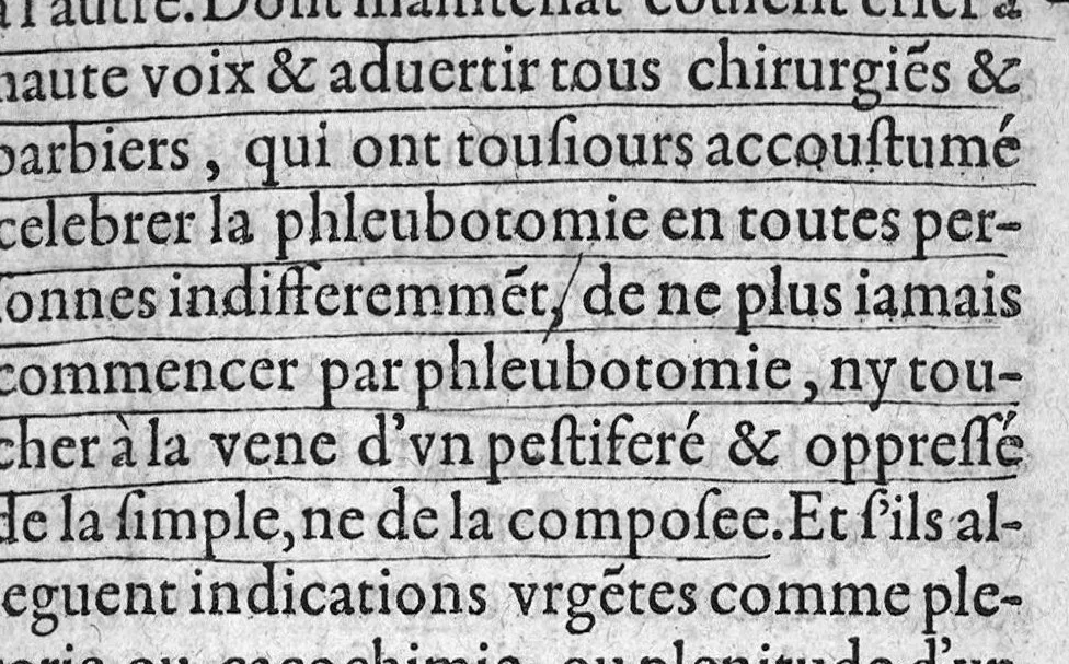 An illustration from Paradoxes de la cure de peste, par une methode succincte, contre l’opinion de ceux qui en ont escrit et pratiqué au passé, par Claude Fabri, Medecin et Astrophile, natif de Prelz en Argonne, demeurant à Dijon,, 1568, leaf 78