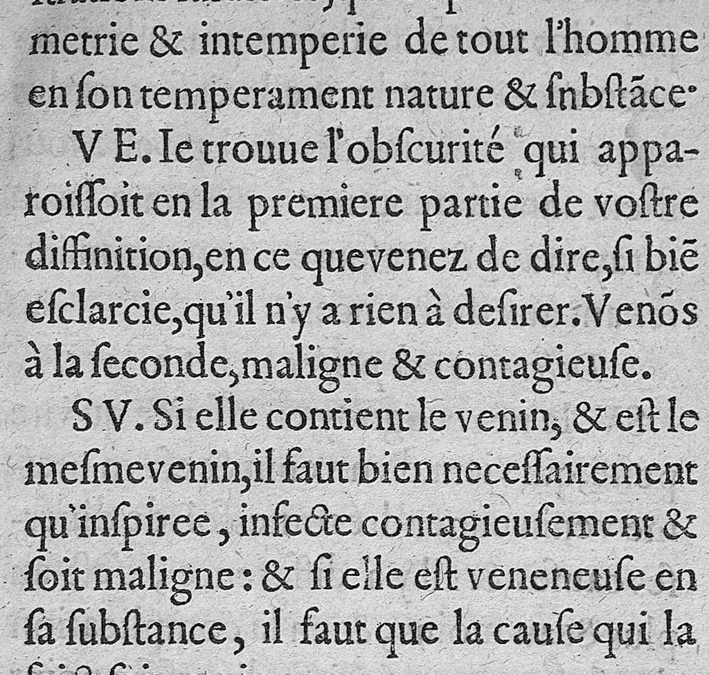 An illustration from Traitez contenans la pure et vraye doctrine de la peste et de la coqueluche, les impostures spagyriques et plusieurs abus de la médecine, chirurgie et pharmacie, tres doctes et tres utiles. Faict par Maistre Jean Suau de Nymes, Medecin et Jurisconsulte,, 1586, leaf 21