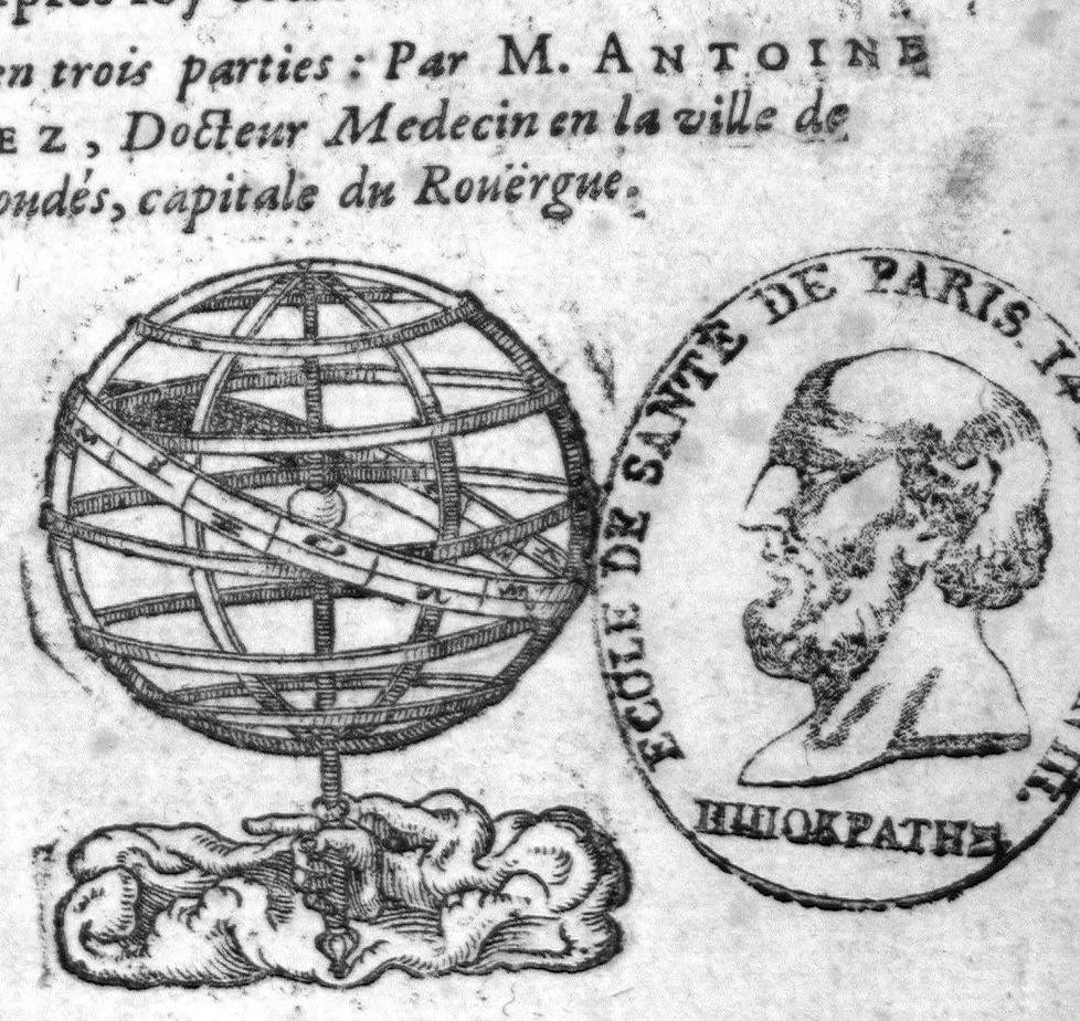 An illustration from Observations curieuses touchant la petite verole, vraye peste des petits enfans : et le bezahar son antidote. Contenant plusieurs rares secrets pour embellir le visage, & pour oster les difformitez que laisse apres soy cette maladie, 1645, leaf 3