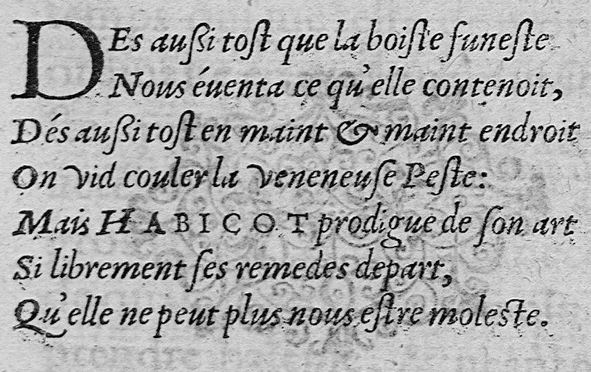 An illustration from Problème sur la nature, préservation et cure de la maladie pestilentielle, 1607, leaf 5