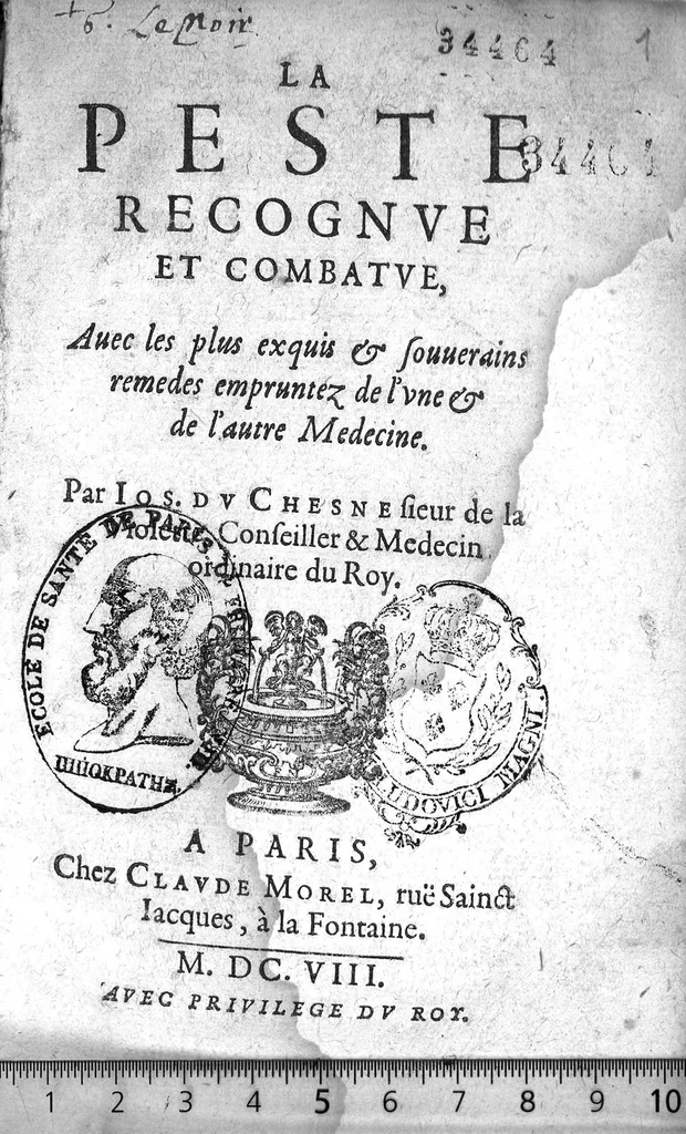 An illustration from De la peste recognue et combattue,avec les plus exquis et souverains remedes..., 1608, leaf 0