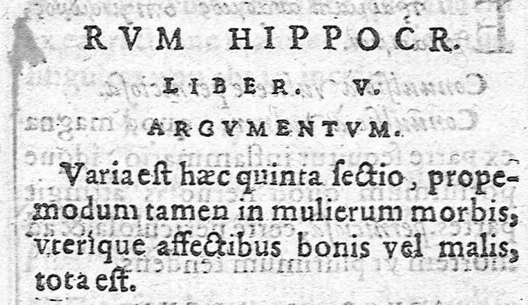 An illustration from Hippocratis aphorismi, cum Guilielmi Plantii latina interpretatione..., 1591, leaf 190