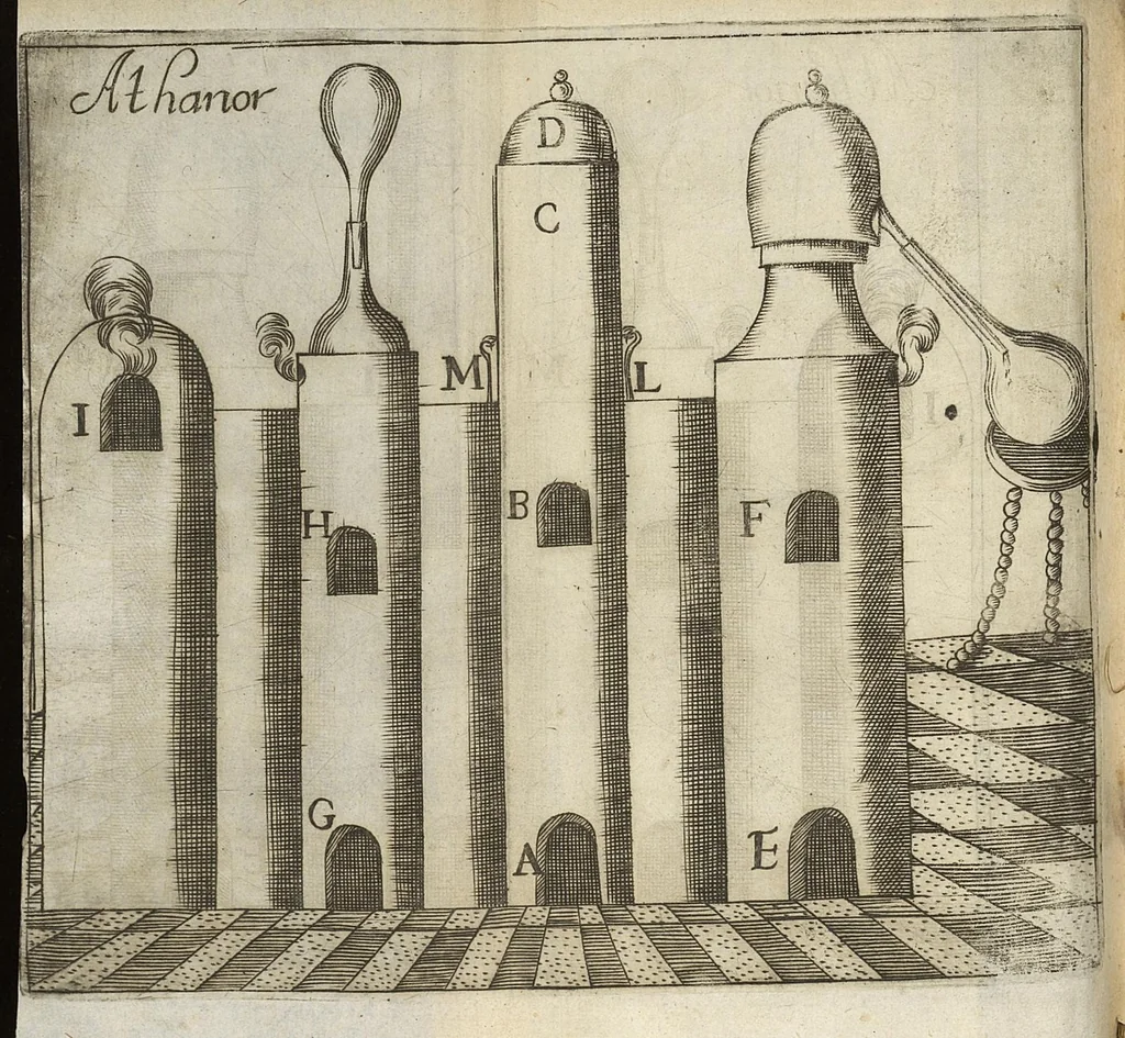 An illustration from Pratique de chymie, divisée en quatre parties...avec un avis sur les eaux minerales, 1671, leaf 397