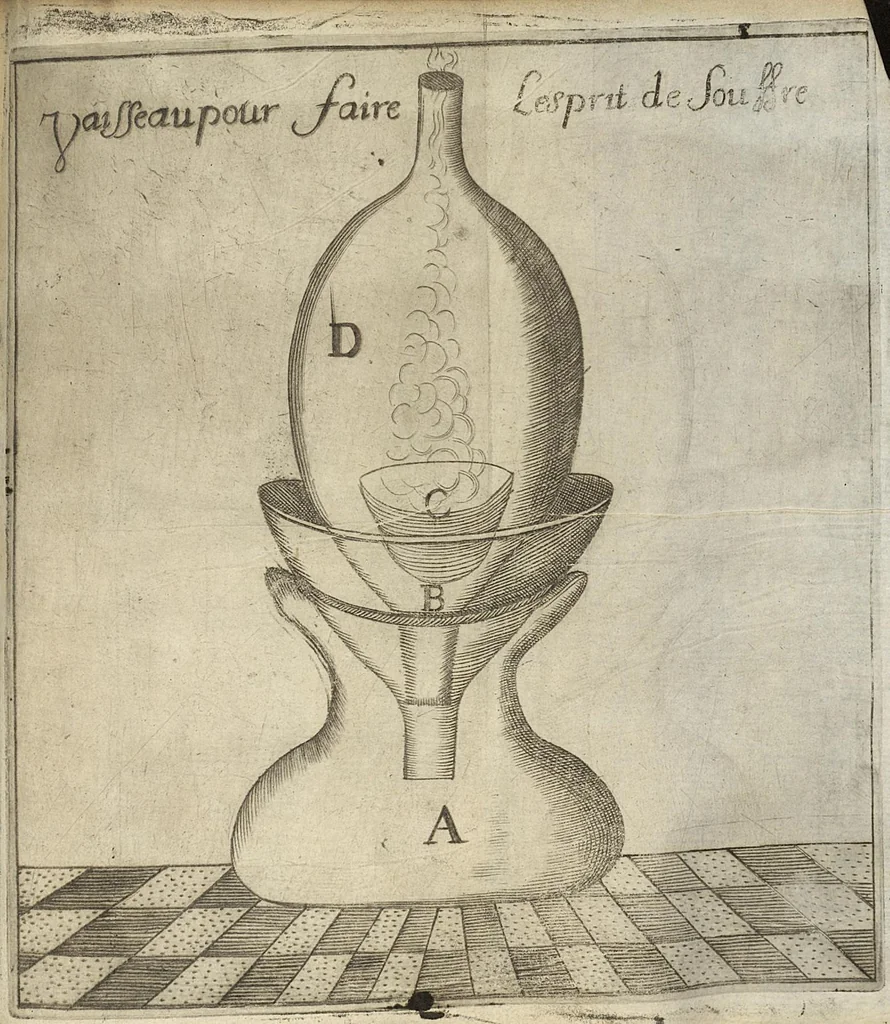 An illustration from Pratique de chymie, divisée en quatre parties...avec un avis sur les eaux minerales, 1671, leaf 400