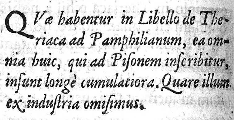 An illustration from Cl. Galeni... de theriaca ad pisonem. Interprete & commentatore, Joanne Juuene ejusdem de Antidotis lib. II ab Andrea Lacuna..., 1575, leaf 173