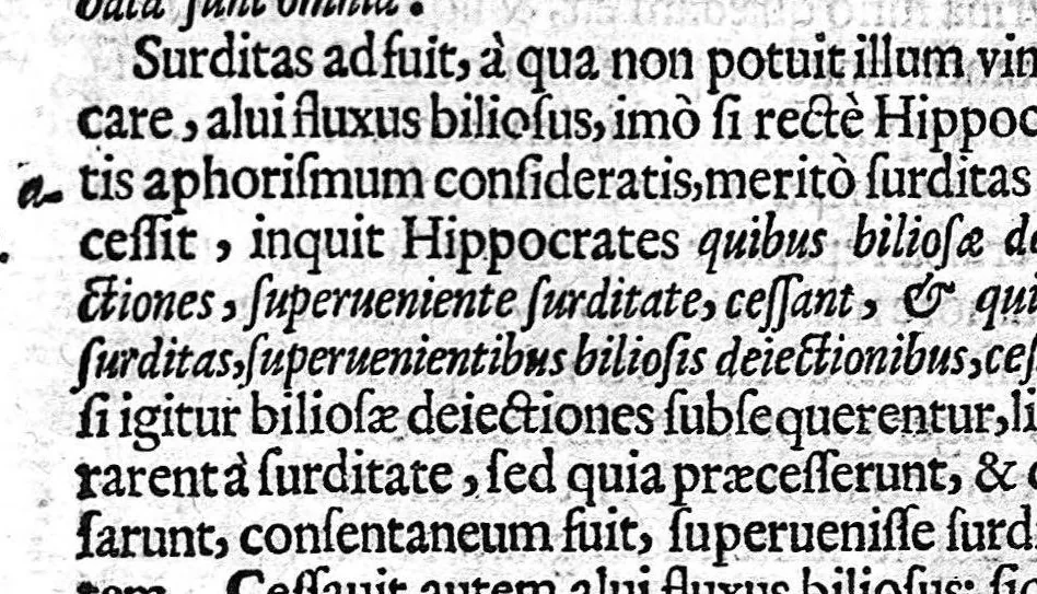 An illustration from Expositiones in aliquos Hippocratis aegrotos admodum practicabiles. Auctore Stephano Roderico Castrense Lusitano..., 1656, leaf 79