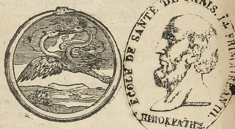 An illustration from Instructions de medecine ou l'on voit tout ce qu'il faut suivre & éviter dans l'usage des alimens, & des remedes, pour se conserver en santé, & pour se guerir lorsqu'on est malade. tome second, 1697, leaf 4