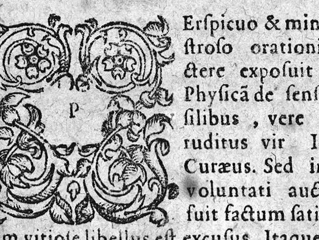 An illustration from Libelli Aristotelis de Sensu et Sensilibus Castigata versio et Analysis Logica, 1596, leaf 2