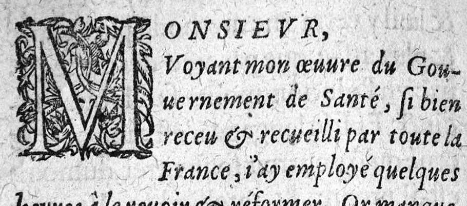 An illustration from Le gouvernement necessaire à chacun pour vivre longuement en santé, avec le gouvernement requis en l'usage des eaux minerales,..., 1608, leaf 9