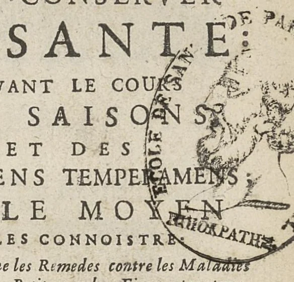 An illustration from Methode pour conserver la santé suivant le cours des saisons et des differens temperamens et le moyen de les connoistre : où l'on enseigne les remedes contre les maladies contagieuses, petite-verole, fievres poupreuses...2 tomes en un, 1699, leaf 4