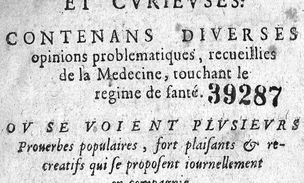 An illustration from Questions naturelles et curieuses et curieuses : contenans diverses opinions problematiques, recueillies de la Medecine, touchant le regime de santé. ou se voient plusieurs proverbes populaires...curieusement recherchee & resoluës par P. Bailly..., 1628, leaf 0