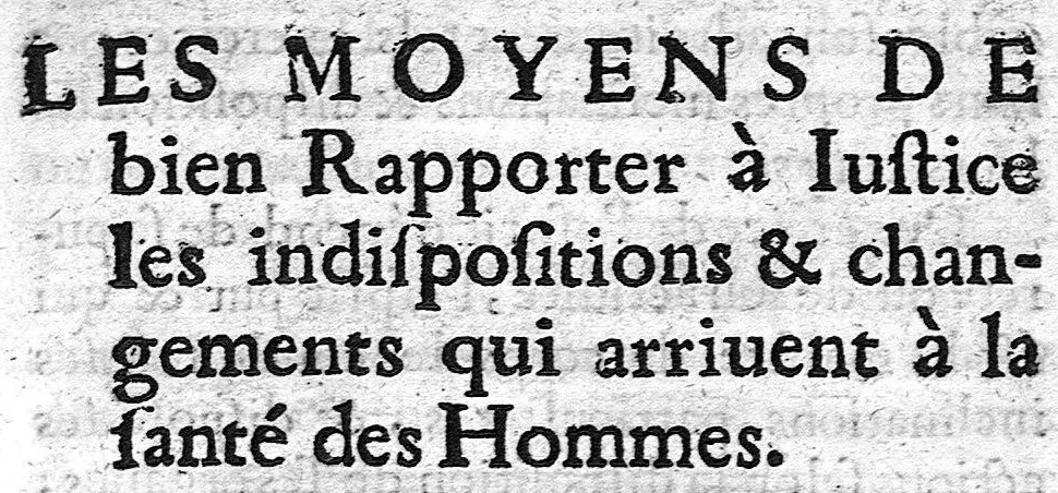 An illustration from Les moyens de bien rapporter a ivstice les indispositions et changements qvi arrivent a la santé des hommes. Ensemble vn traitté des mammelles & de leurs maladies. Plus vn traitté de la strangulation de l'intestin et de l'operation pour le reduire : avec vn formulaire de la methode de consulter en chirurgie, 1650, leaf 8