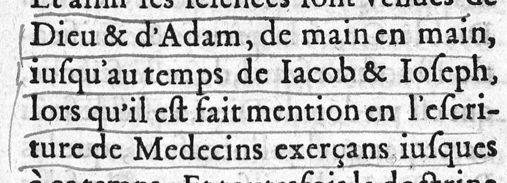 An illustration from Vray discours des interrogatoires faicts en la presence de Mm. de la Cour du Parlement par les Docteurs regent...à Roc le Baillif surnommé La Riviere, sur certains poincts de sa doctrine, 1579, leaf 94