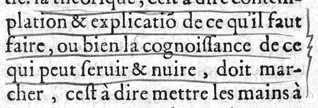 An illustration from Vray discours des interrogatoires faicts en la presence de Mm. de la Cour du Parlement par les Docteurs regent...à Roc le Baillif surnommé La Riviere, sur certains poincts de sa doctrine, 1579, leaf 98