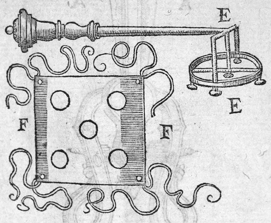 An illustration from Annotations de M. Laur. Joubert, sur toute la chirurgie de M. Gui de Chauliac. Avec l’interpretation des langues dudict Gui (c’est à dire, l’explication de ses termes plus obscurs) divisee en quatre Classes : la chascune estant rengee selon l’ordre de l’alphabet, 1584, leaf 396
