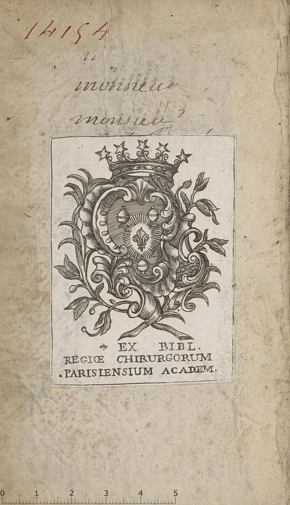 An illustration from Le Maistre en chirurgie ou l'abrege de chirurgie de Guy de Chauliac...dressé en faveur des jeunes aspirans, 1697, leaf 1