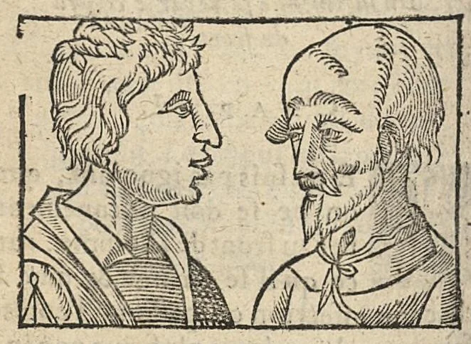 An illustration from La Chiromance et phisiognomie par le regard des membres de l'homme..., le tout mis en françois par Antoine du Moulin masconnois, 1638, leaf 133