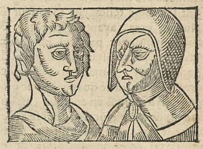 An illustration from La Chiromance et phisiognomie par le regard des membres de l'homme..., le tout mis en françois par Antoine du Moulin masconnois, 1638, leaf 136