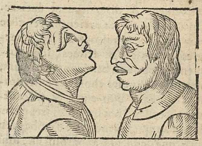 An illustration from La Chiromance et phisiognomie par le regard des membres de l'homme..., le tout mis en françois par Antoine du Moulin masconnois, 1638, leaf 142