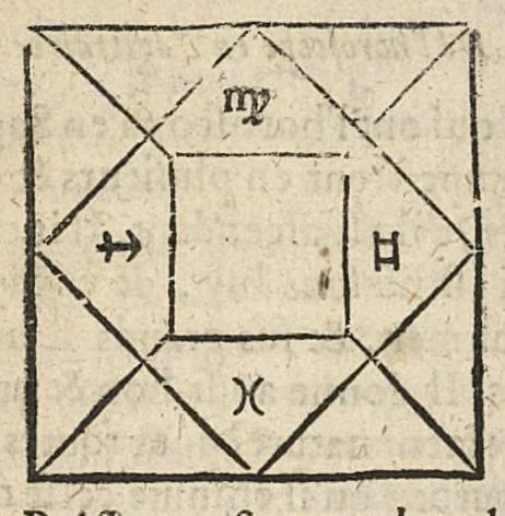 An illustration from La Chiromance et phisiognomie par le regard des membres de l'homme..., le tout mis en françois par Antoine du Moulin masconnois, 1638, leaf 259