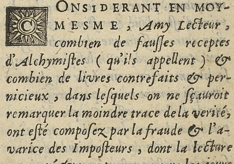 An illustration from Cosmopolite ou nouvelle lumiere chimyque, divisée en douze traitez...reveuz & fidelement corrigez sur les plus anciens exemplaires, 1671, leaf 8