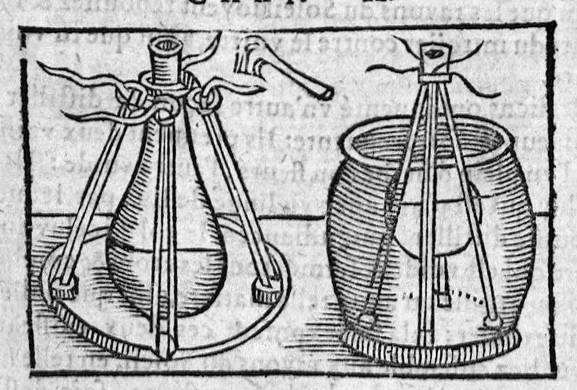 An illustration from Quatre livres des secrets de medecine et de la philosophie chymique, faits francois par M. Jean Liebaut...derniere edition, 1600, leaf 23