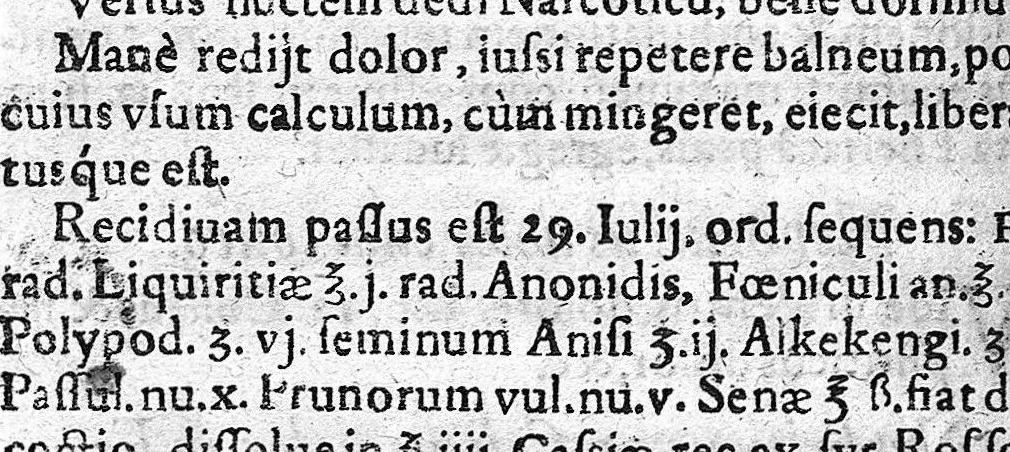 An illustration from Felicis Plateri,... Observationum, in hominis affectibus plerisque, corpori et animo, functionum laesione, dolore, aliave molestia et vitio incommodantibus, libri tres, ad Praxeos illius tractatus tres... accommodati..., 1614, leaf 480