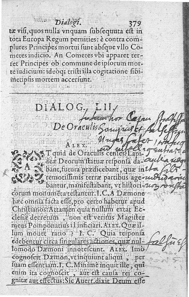 An illustration from Caesaris Vanini Neapolitani theologi, ..., de Admirandis Nature Reginae Deaque Mortalium Arcanis, 1616, leaf 393