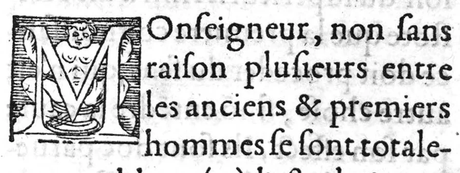 An illustration from Les problemes d'Alexandre Aphrodisé, excellent et ancien philosophe, pleins de matieres de medecine et de philosophie, traduits de grec en françois,..., 1555, leaf 2