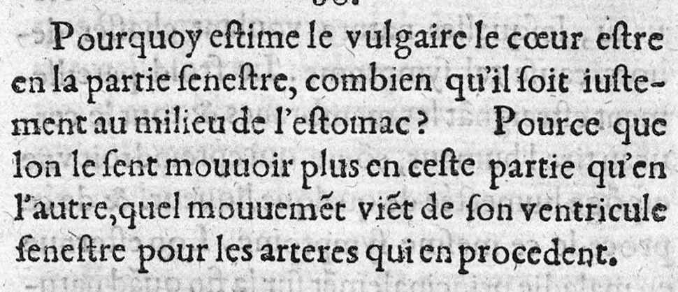 An illustration from Les problemes d'Alexandre Aphrodisé, excellent et ancien philosophe, pleins de matieres de medecine et de philosophie, traduits de grec en françois,..., 1555, leaf 243