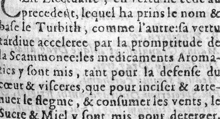 An illustration from Paraphrase sur la pharmacopee. Divisee en deux livres, par M. Brice Bauderon, Docteur en Medecine, de Parey en Charoloys, à present demeurant à Mascon. L’argument mis apres l’Epistre declare tout le contenu. Avec une Table des matieres y traictees. Edition seconde, Reveuë, corrigee et augmentee par l’autheur mesme, 1596, leaf 428
