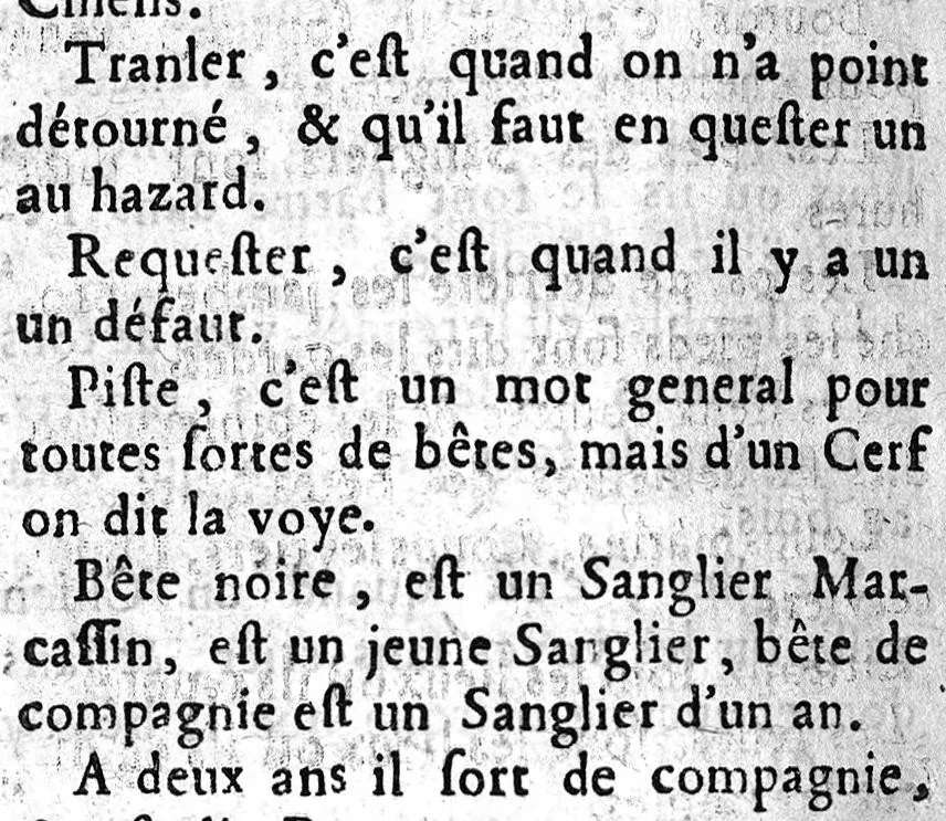 An illustration from Le Parfait Chasseur. Pour l'Instruction des personnes de qualité ou autres qui aiment la Chasse, pour se rendre capables de cet Exercice, apprendre aux Veneurs, Picqueurs, Fauconniers, & Valets de Chiens à servir dans les grands Equipages ... Par Mr De Selincourt, 1683, leaf 403