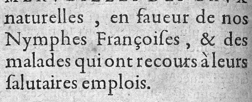 An illustration from La memoire renouvellee des merveilles des eaux naturelles en faveur de nos nymphes françoises & des malades qui ont recours à leurs emplois salutaires, 1605, leaf 165