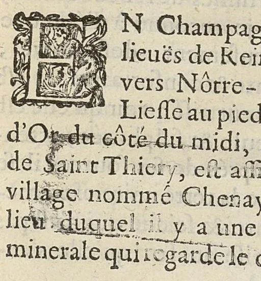 An illustration from Traité des eaux minerales de Chenay près de Reims en Champagne. Avec la maniere d'en user. Tiré des ouvrages de Monsieur de la Framboisiere,..., 1697, leaf 24